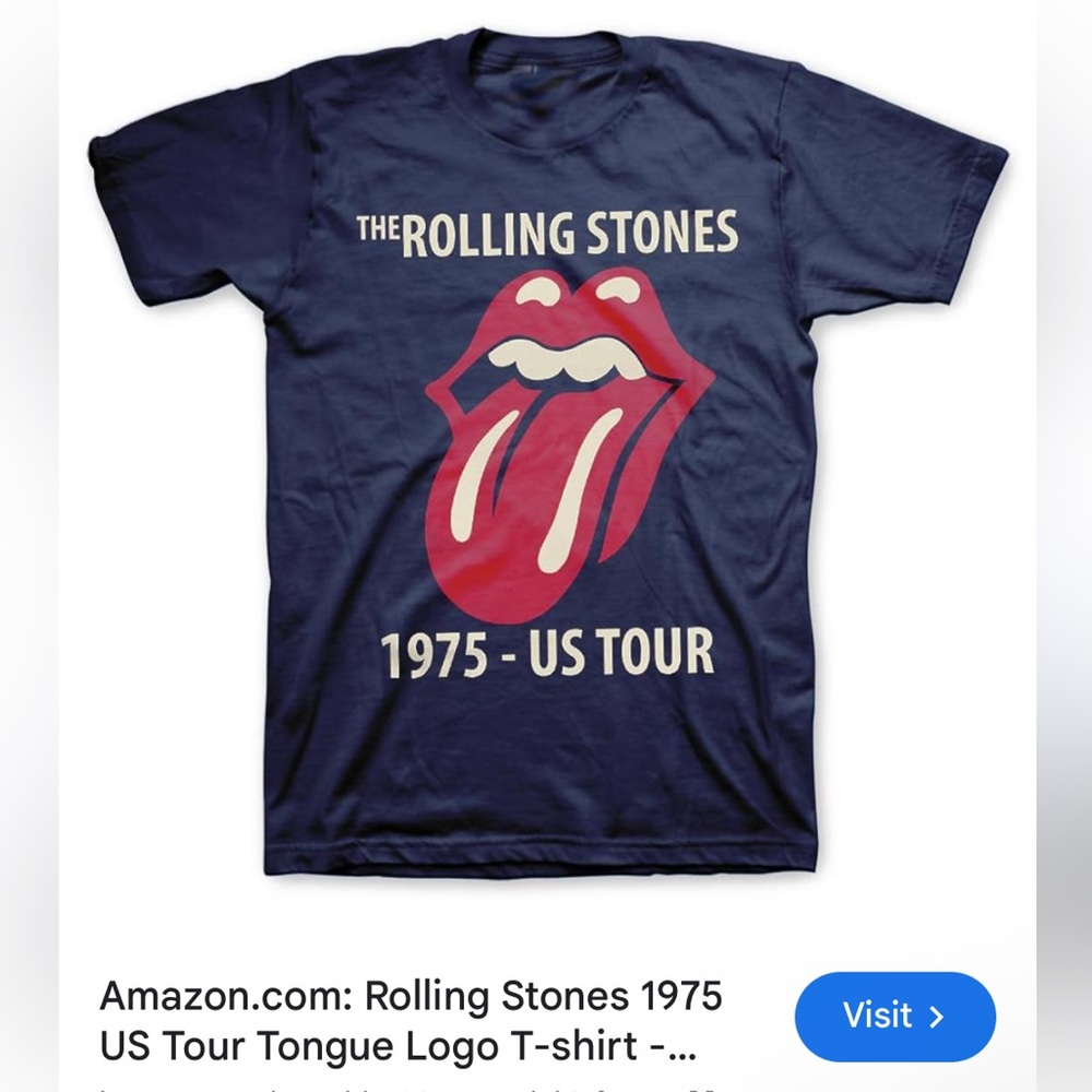 The Rolling Stones Blue and Red Short Sleeve Tee